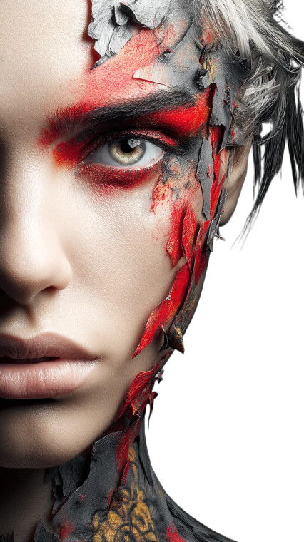 Abstract Fragmented Portrait Vinyl Car Decal Sticker – Waterproof & UV-Resistant 9.706666666666667"