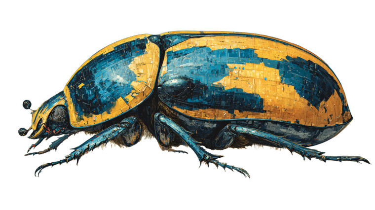 Giant Beetle Portrait Vinyl Car Decal Sticker – Waterproof & UV-Resistant 2.72"