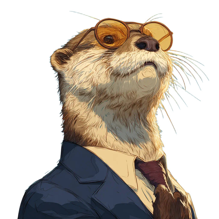 Business Otter V2 Vinyl Car Decal Sticker – Waterproof & UV-Resistant 3.4133333333333336"