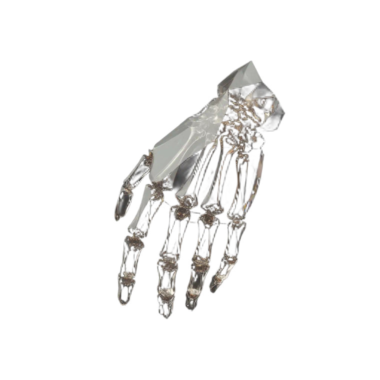 Crystal Skeleton Hand Vinyl Car Decal Sticker – Waterproof & UV-Resistant 3.4133333333333336"