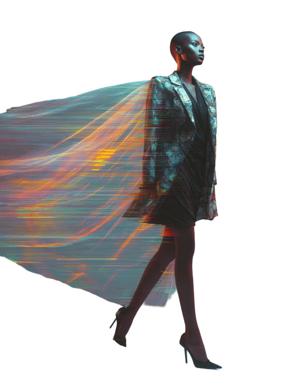Elegant Glitch Model Vinyl Car Decal Sticker – Waterproof & UV-Resistant 8.213333333333333"