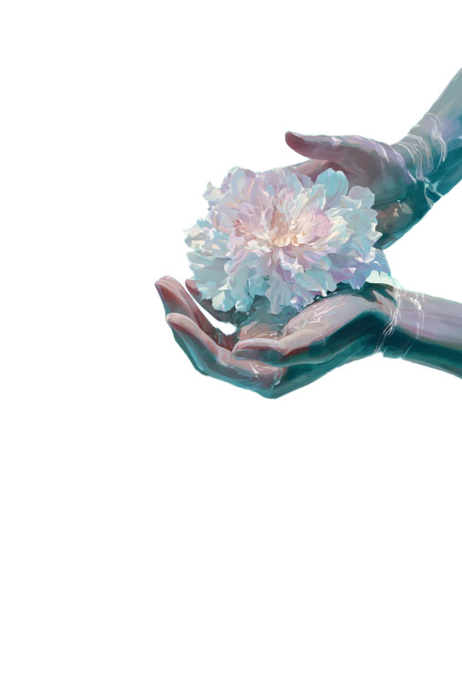 Delicate Water Flower Vinyl Car Decal Sticker – Waterproof & UV-Resistant 8.96"