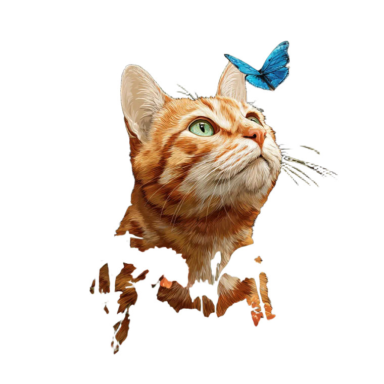 Orange Tabby Portrait Vinyl Car Decal Sticker – Waterproof & UV-Resistant 6.826666666666667"