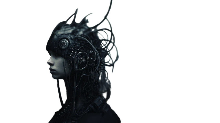 Giger-Style Woman Vinyl Car Decal Sticker – Waterproof & UV-Resistant 5.4