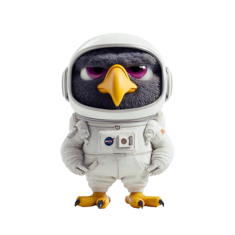 Astronaut Hawk Vinyl Car Decal Sticker – Waterproof & UV-Resistant 3.4133333333333336"