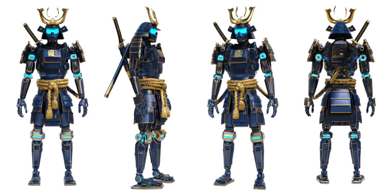 Futuristic Samurai Robot V2 Vinyl Car Decal Sticker – Waterproof & UV-Resistant 5.12"