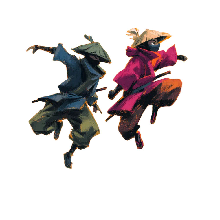 Ninjas Fighting V2 Vinyl Car Decal Sticker – Waterproof & UV-Resistant 3.4133333333333336"