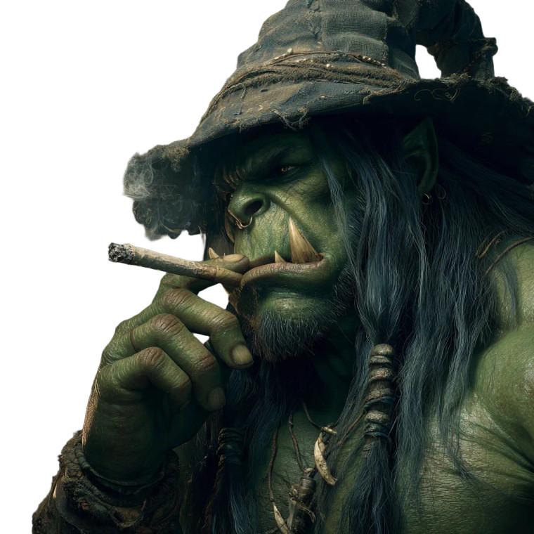 Muscular Orc Wizard Vinyl Car Decal Sticker – Waterproof & UV-Resistant 3.4133333333333336"