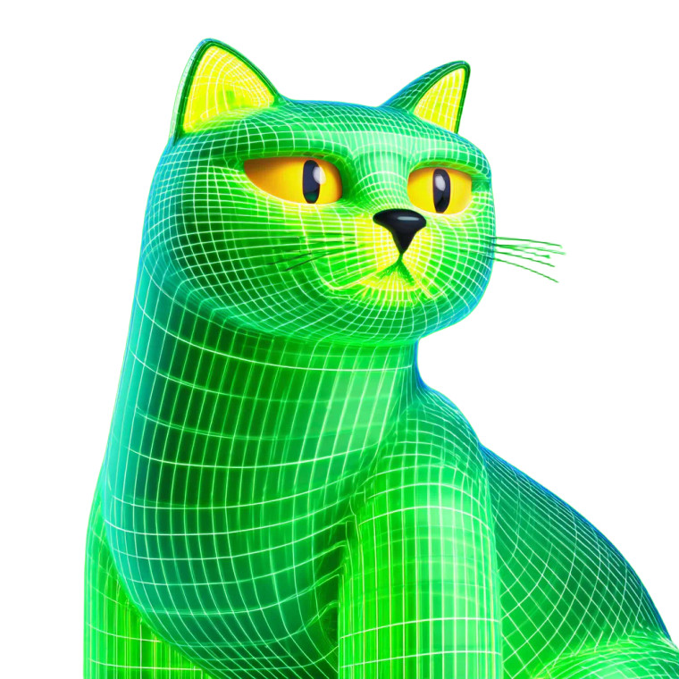 Neon Grid Cat-Robot Vinyl Car Decal Sticker – Waterproof & UV-Resistant 6.826666666666667"