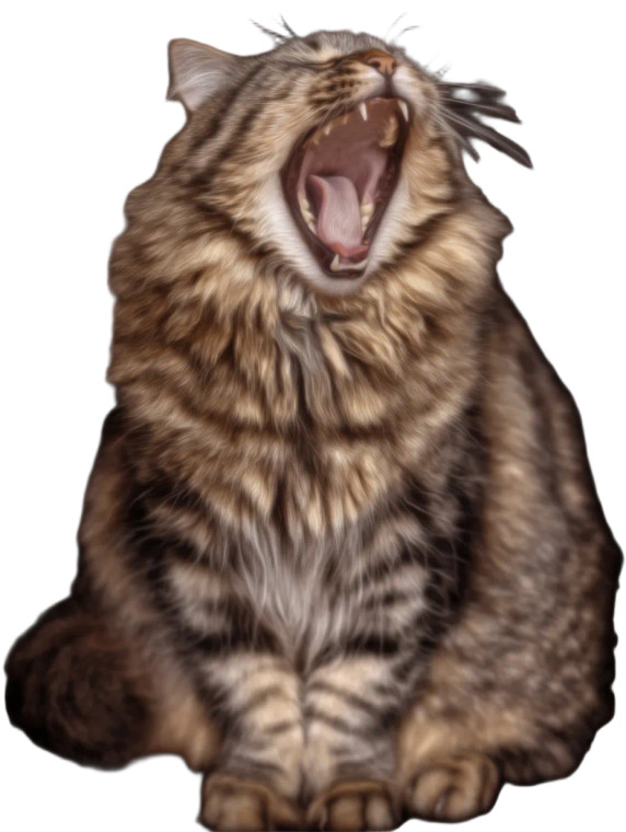 Yawning Cat V3 Vinyl Car Decal Sticker – Waterproof & UV-Resistant 8.213333333333333"