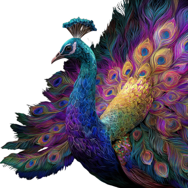 Neon Peacock Vinyl Car Decal Sticker – Waterproof & UV-Resistant 6.826666666666667"