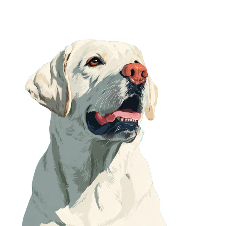 Happy Labrador Illustration Vinyl Car Decal Sticker – Waterproof & UV-Resistant 3.4133333333333336"