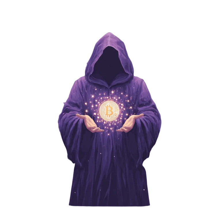 Cryptocurrency Magician Vinyl Car Decal Sticker – Waterproof & UV-Resistant 3.4133333333333336"
