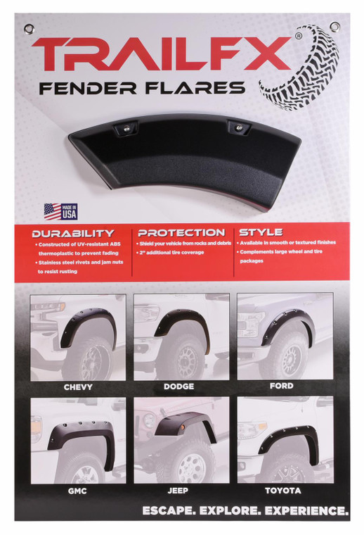 Limited 90 Day Warranty | Fender Flare Display With Sample | Not Smart Technology Compatible
