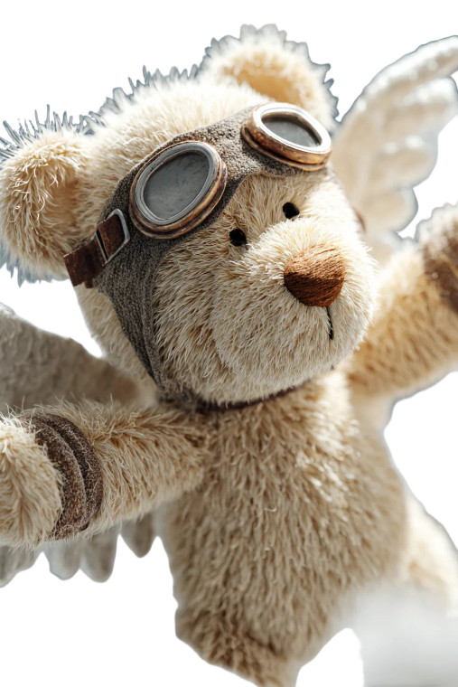 Flying Teddy Angel Vinyl Car Decal Sticker – Waterproof & UV-Resistant 8.96"