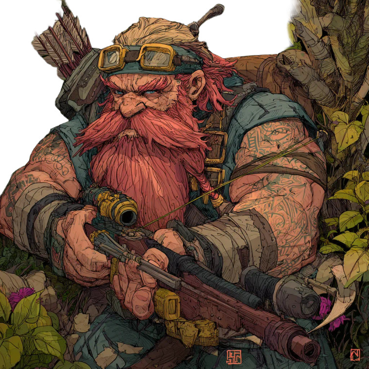 Dwarf Pirate Archer Vinyl Car Decal Sticker – Waterproof & UV-Resistant 3.4133333333333336"