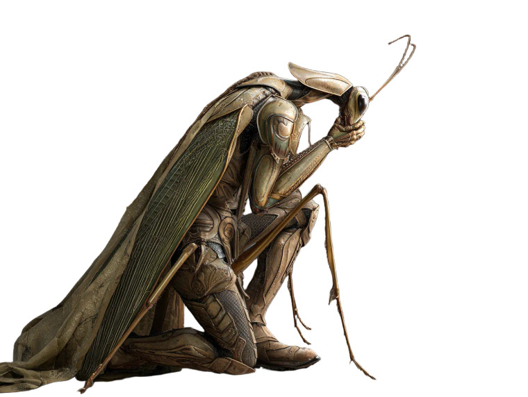 Mantis Superhero Praying Vinyl Car Decal Sticker – Waterproof & UV-Resistant 6.1866666666666665"