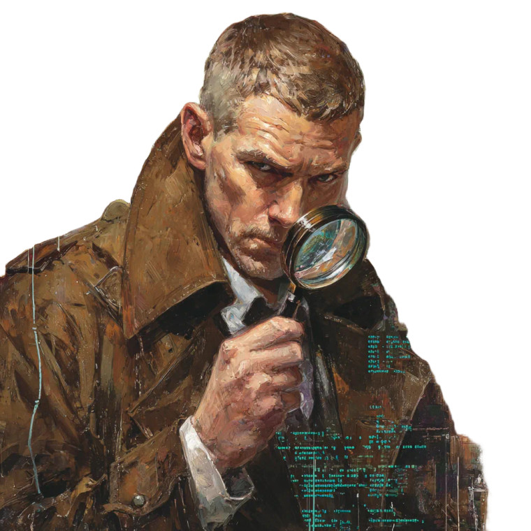 Digital Detective Holmes Vinyl Car Decal Sticker – Waterproof & UV-Resistant 3.4133333333333336"