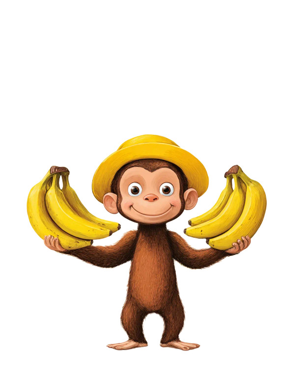 Curious George Vinyl Car Decal Sticker – Waterproof & UV-Resistant 4.1066666666666665"