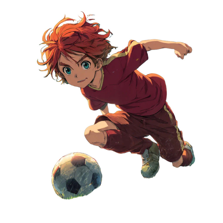 Anime Football Boy Vinyl Car Decal Sticker – Waterproof & UV-Resistant 3.4133333333333336"