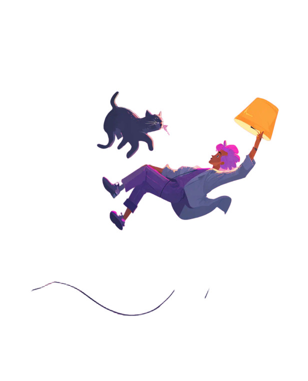 Flying Man With Cat Vinyl Car Decal Sticker – Waterproof & UV-Resistant 3.946666666666666