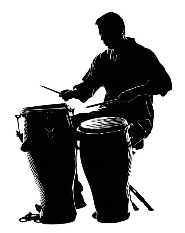 Percussion Man Silhouette Vinyl Car Decal Sticker – Waterproof & UV-Resistant 4.1066666666666665"