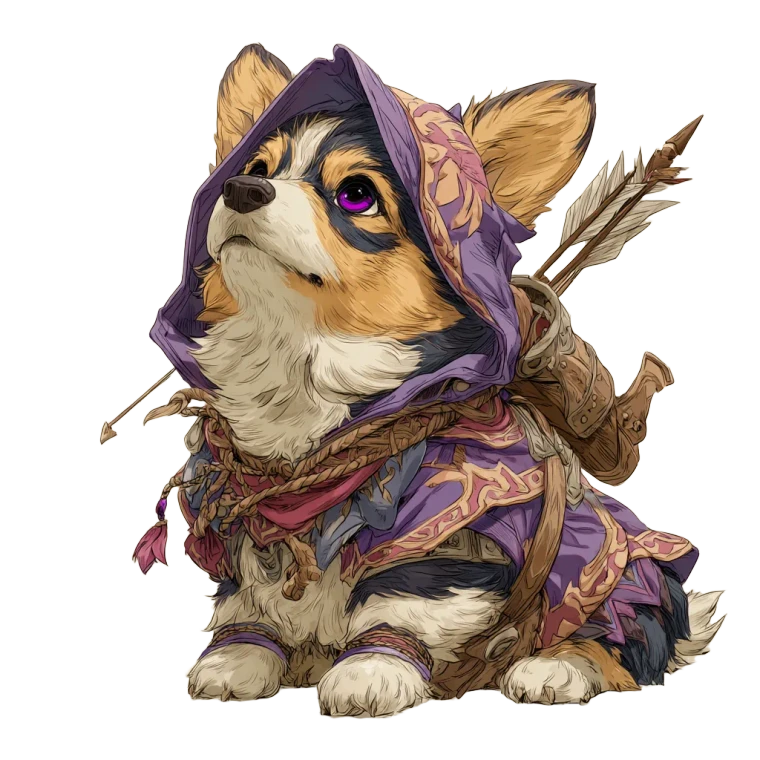 Elf Ranger Corgi Vinyl Car Decal Sticker – Waterproof & UV-Resistant 3.4133333333333336"
