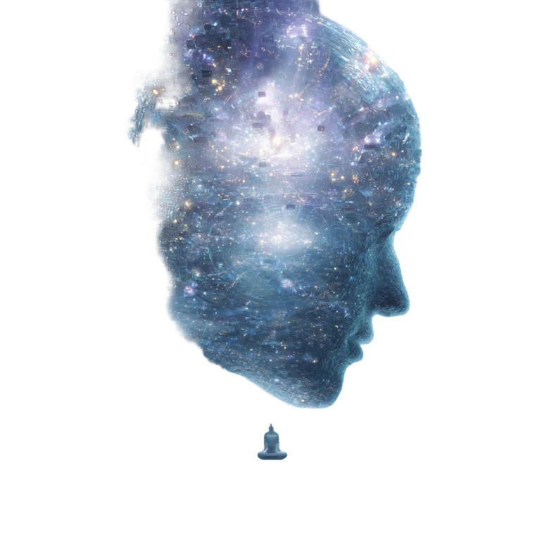 Cosmic Meditation Brain Vinyl Car Decal Sticker – Waterproof & UV-Resistant 3.4133333333333336"