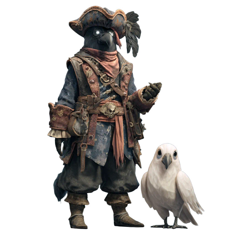 Pirate Pigeon Ghost Vinyl Car Decal Sticker – Waterproof & UV-Resistant 3.4133333333333336"