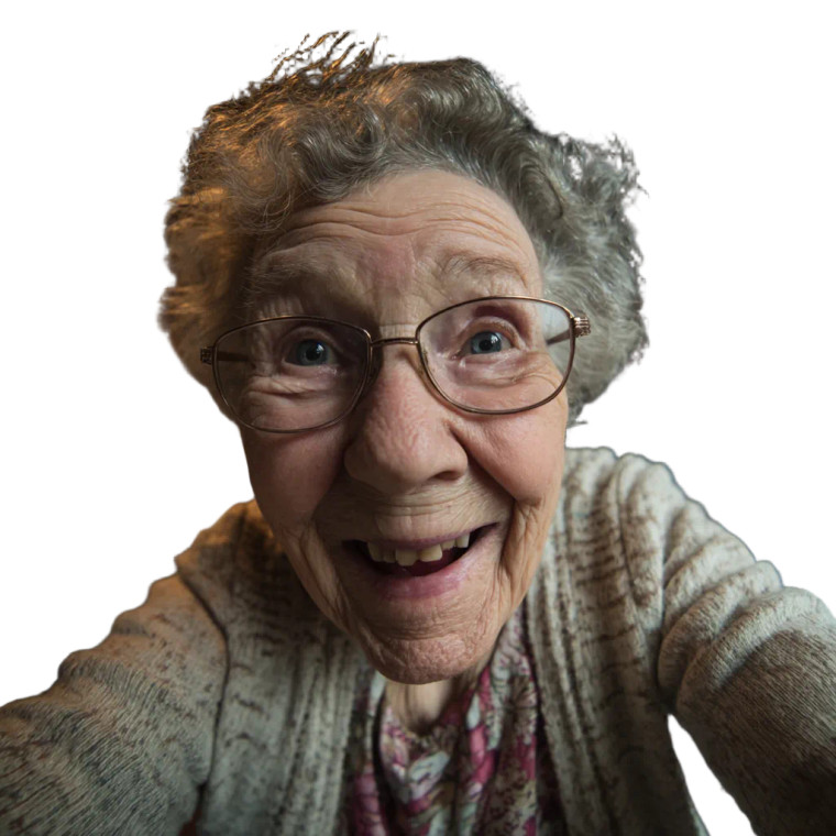 Laughing Grandma V2 Vinyl Car Decal Sticker – Waterproof & UV-Resistant 6.826666666666667"