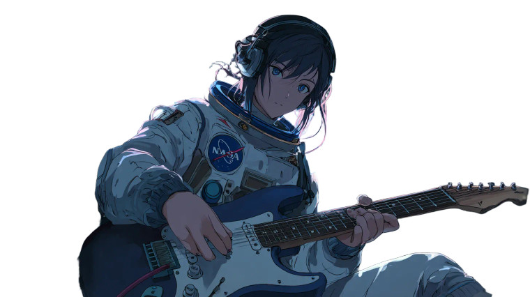 Guitar Astronaut Vinyl Car Decal Sticker – Waterproof & UV-Resistant 5.4