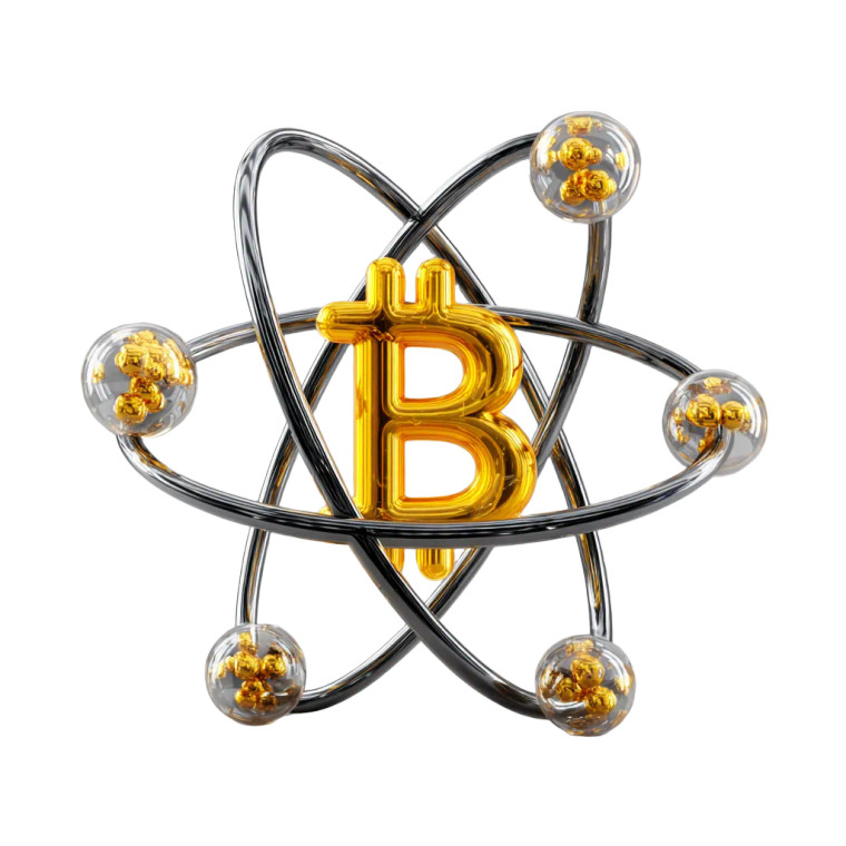 Bitcoin Atom Vinyl Car Decal Sticker – Waterproof & UV-Resistant 3.4133333333333336"