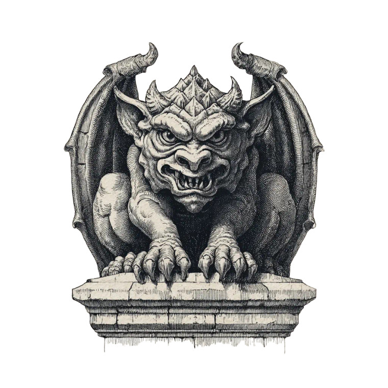 Medieval Gargoyle Vinyl Car Decal Sticker – Waterproof & UV-Resistant 6.826666666666667"