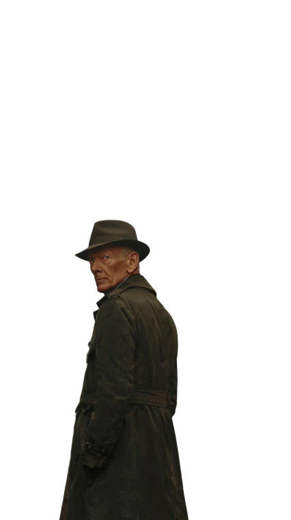 Elderly Detective Vinyl Car Decal Sticker – Waterproof & UV-Resistant 9.706666666666667"