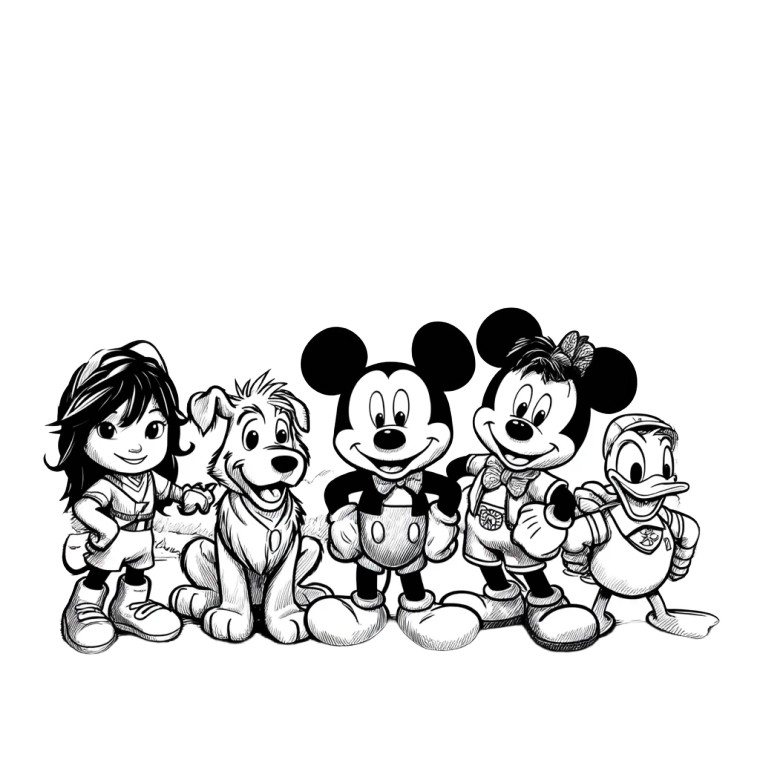 Disney Characters Coloring Vinyl Car Decal Sticker – Waterproof & UV-Resistant 3.4133333333333336"