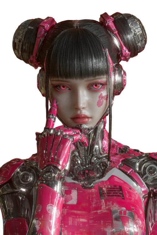 Cyberpunk Android Girl V3 Vinyl Car Decal Sticker – Waterproof & UV-Resistant 8.96"