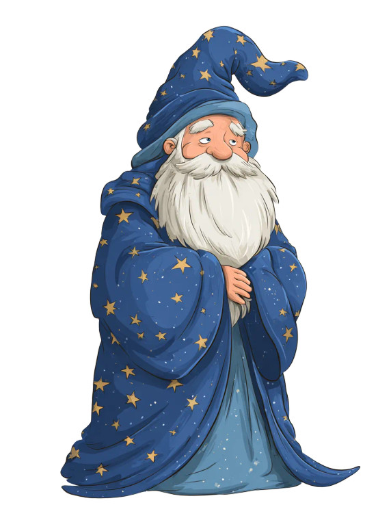 Blue Robed Wizard Vinyl Car Decal Sticker – Waterproof & UV-Resistant 4.1066666666666665"