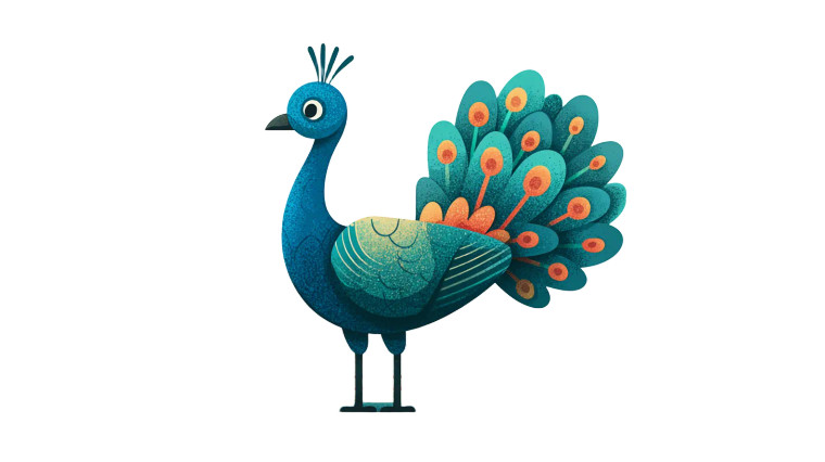 Stylized Peacock Vinyl Car Decal Sticker – Waterproof & UV-Resistant 5.4