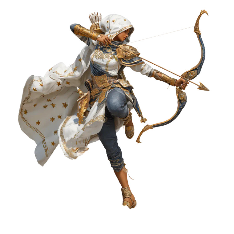 Fantasy Female Archer Vinyl Car Decal Sticker – Waterproof & UV-Resistant 3.4133333333333336"