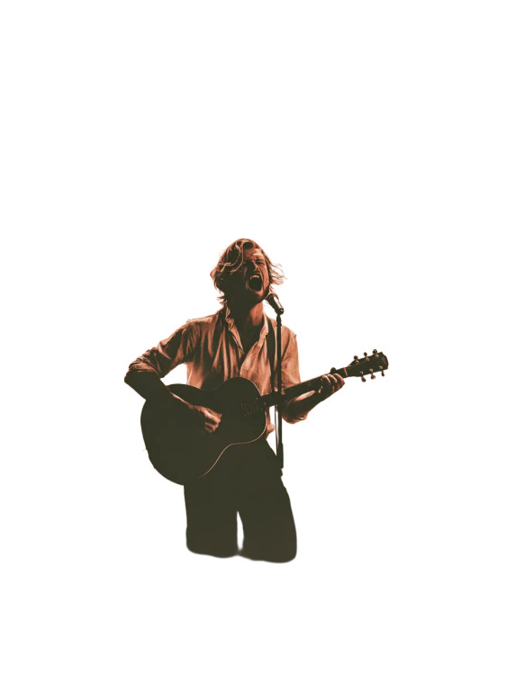 Singing Guitarist V4 Vinyl Car Decal Sticker – Waterproof & UV-Resistant 8.213333333333333"