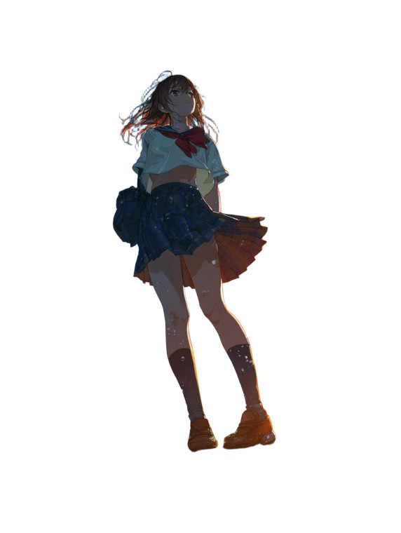 Dreamy Schoolgirl After Rain V2 Vinyl Car Decal Sticker – Waterproof & UV-Resistant 8.213333333333333"