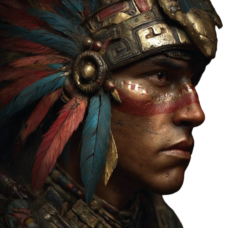 Aztec Warrior Portrait V5 Vinyl Car Decal Sticker – Waterproof & UV-Resistant 3.4133333333333336"