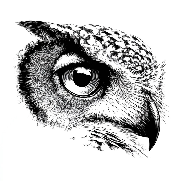 Owl Eye Vector Vinyl Car Decal Sticker – Waterproof & UV-Resistant 6.826666666666667"
