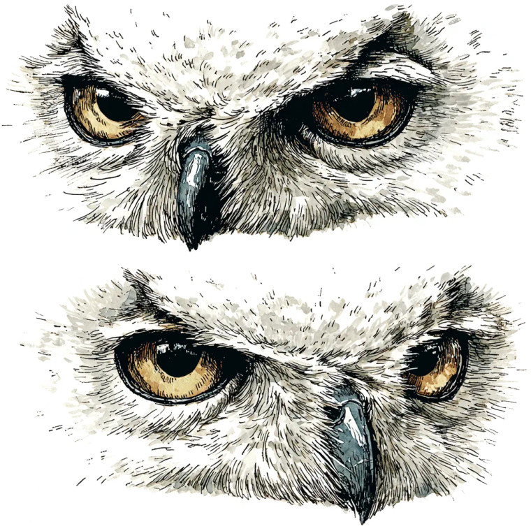 Snow Owl Eyes Vinyl Car Decal Sticker – Waterproof & UV-Resistant 6.826666666666667"