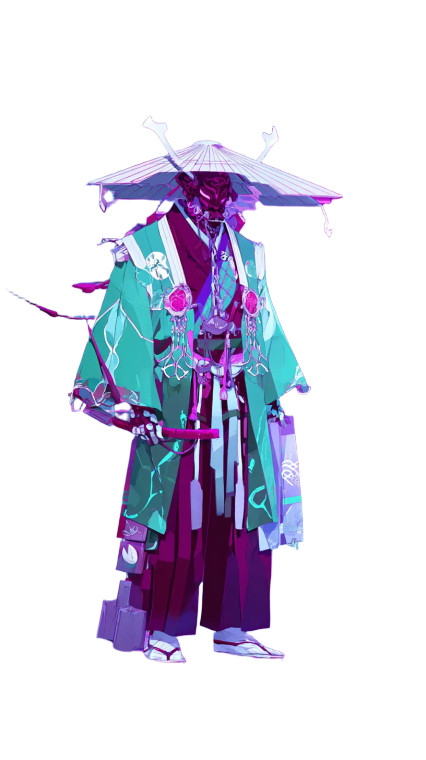 Samurai Painting V4 Vinyl Car Decal Sticker – Waterproof & UV-Resistant 9.706666666666667"