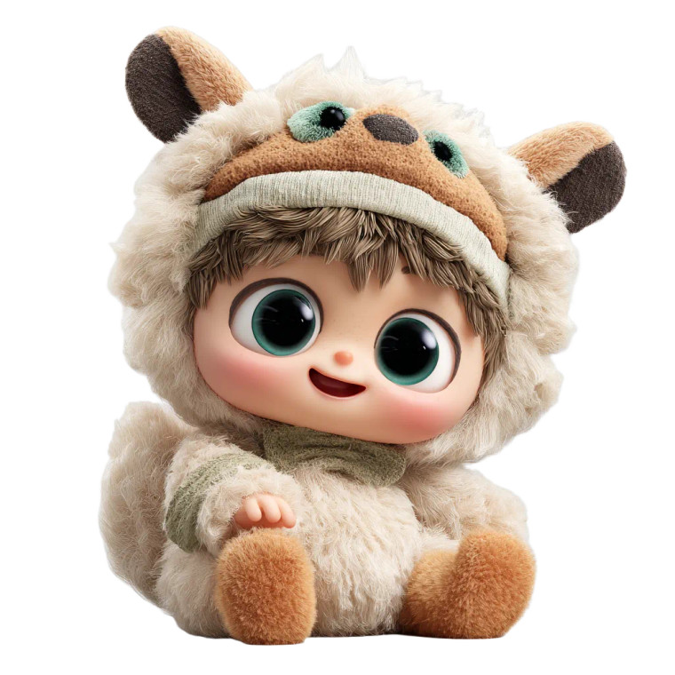 Cute Furry Doll Vinyl Car Decal Sticker – Waterproof & UV-Resistant 3.4133333333333336"