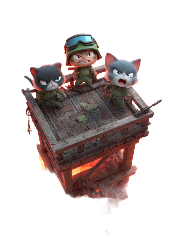 Chibi Kittens Battle Vinyl Car Decal Sticker – Waterproof & UV-Resistant 8.213333333333333"