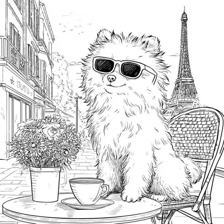Fluffy Parisian Dog Vinyl Car Decal Sticker – Waterproof & UV-Resistant 3.4133333333333336"