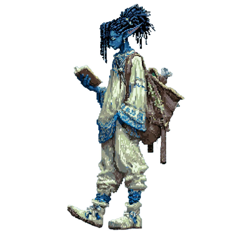 Blue Elf Scholar Vinyl Car Decal Sticker – Waterproof & UV-Resistant 3.4133333333333336"