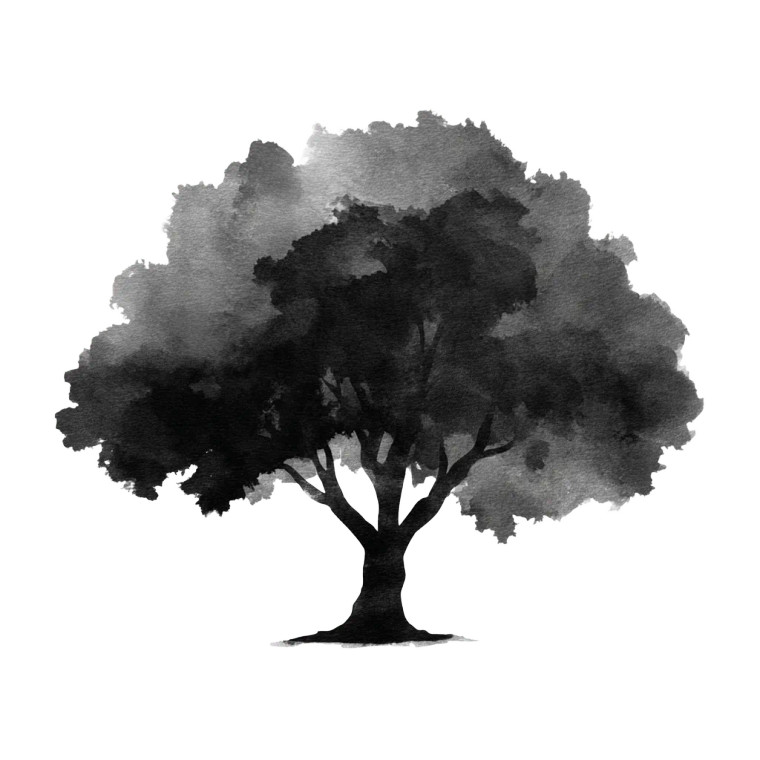 Oak Tree Silhouette V2 Vinyl Car Decal Sticker – Waterproof & UV-Resistant 3.4133333333333336"